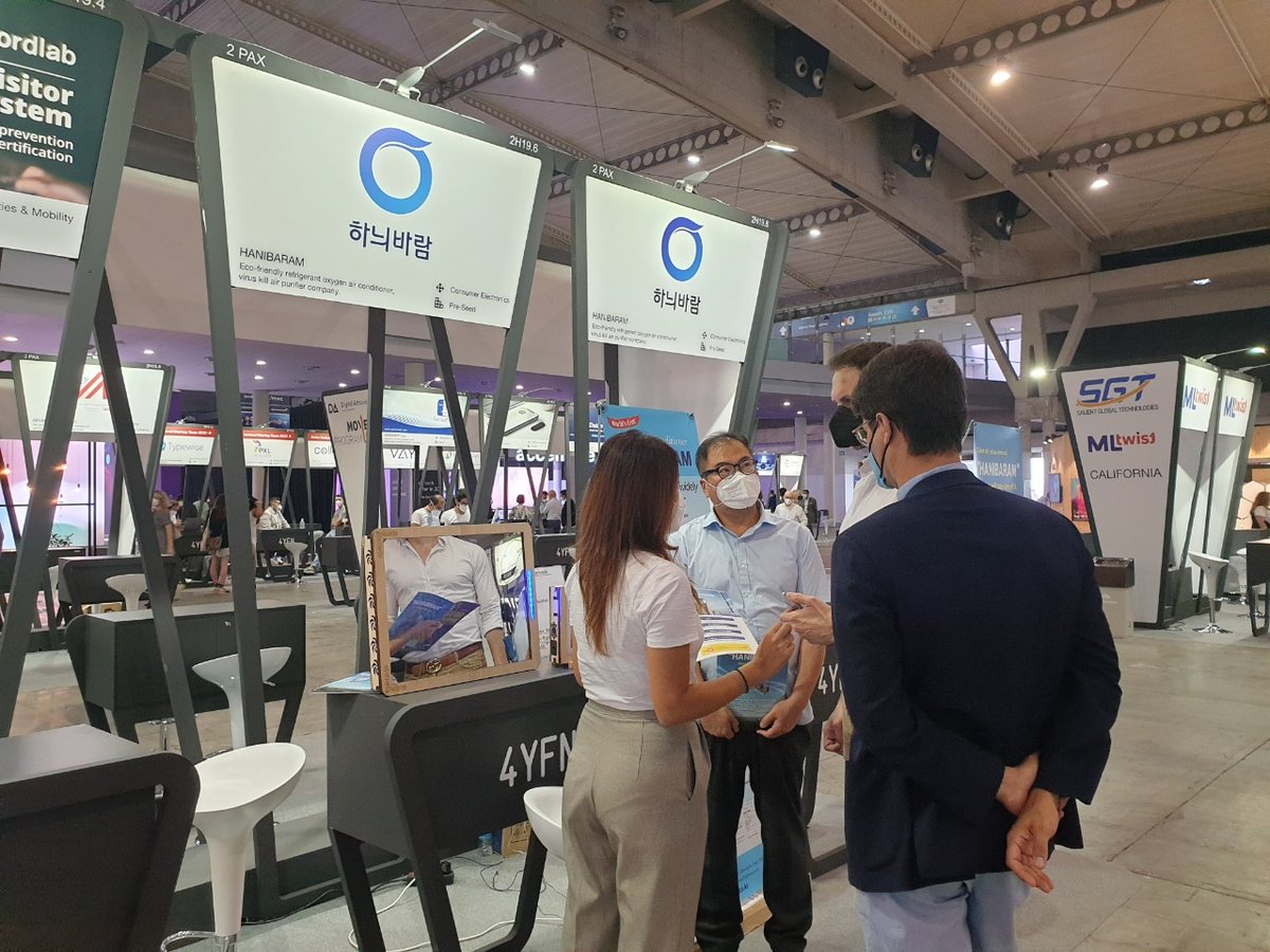 Visitors at the HANIBARAM stand, MWC Barcelona 2021